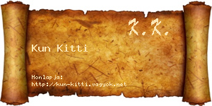 Kun Kitti névjegykártya